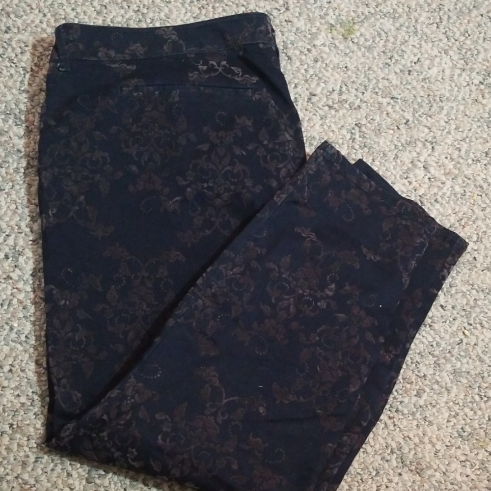 Navy Blue Velvet Textured Pants